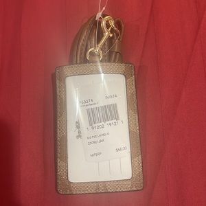 Coach brown lanyard/card holder